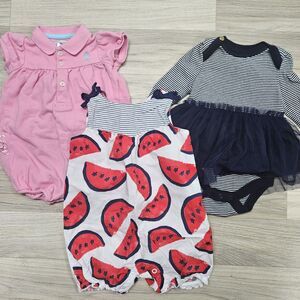 Baby Girl Rompers Summer Watermelon Ralph Lauren Gap Size 6 Months